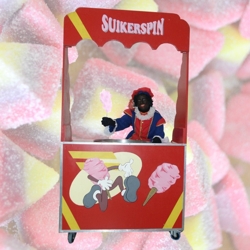 zwarte piet met suikerspinstand boeken